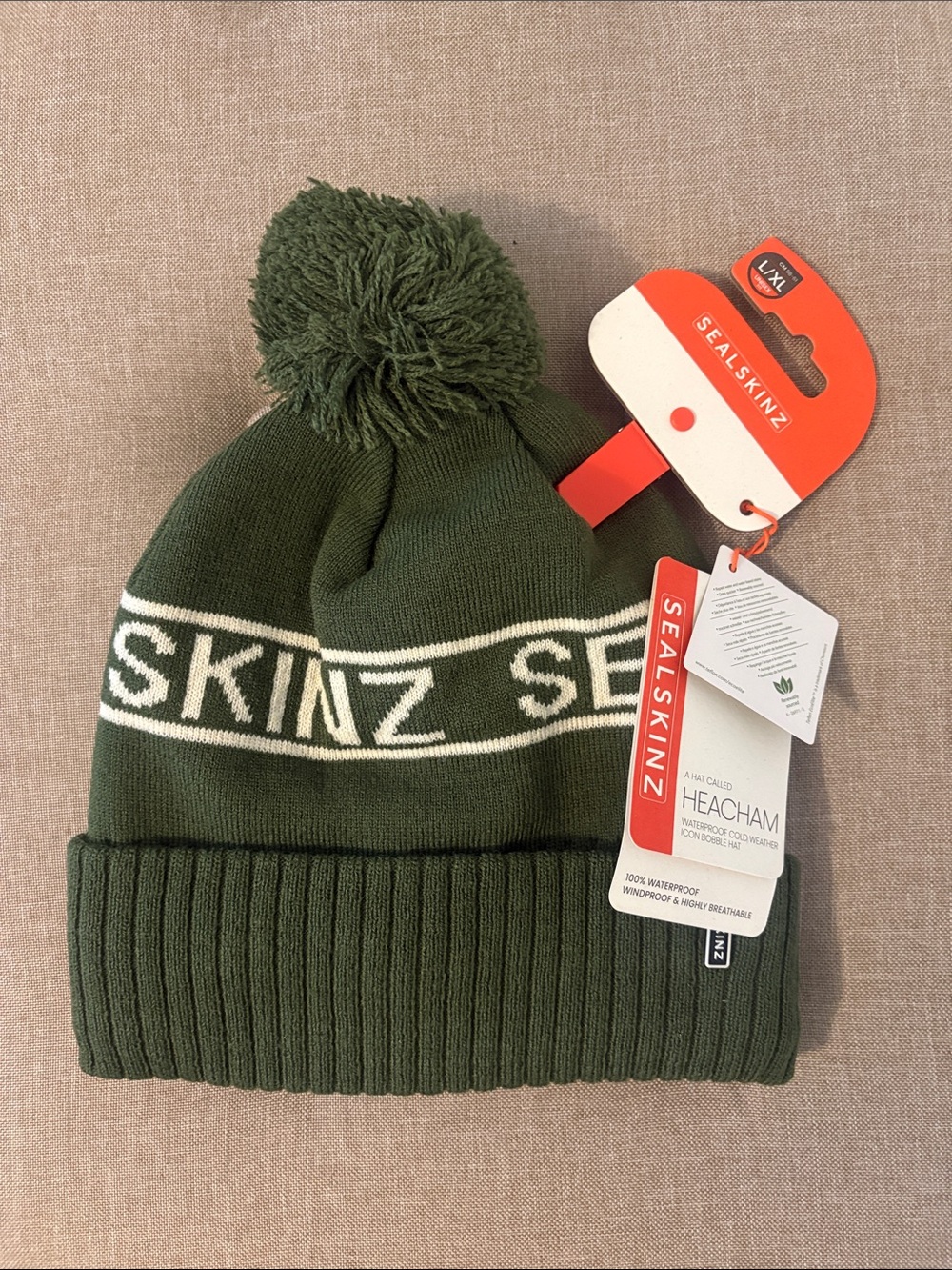 SEALSKINZ Heacham Waterproof Cold Weather Icon Bobble Hat L/XL